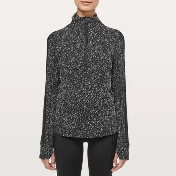 lululemon athletica Tops - Lululemon Run Briskly 1/2 Zip Pullover - Jacquard Black